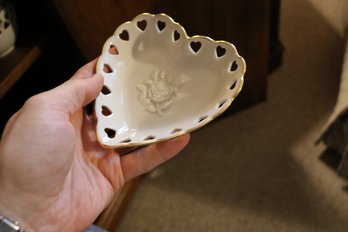 Lenox Ivory Porcelain Pierced Heart Accent Dish