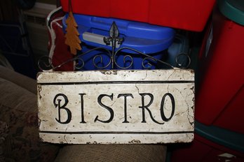 Vintage-Style Bistro Wall Sign  Decorative Resin/Metal Plaque