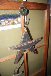 Primitive Black Wood Star Wall Decor  Rustic Farmhouse Accent