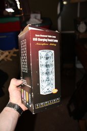 Rose Diamond Table Lamp With RGB Lighting, USB Charging, And Touch Control
