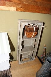 Rustic Wooden Tabletop Shelving Unit