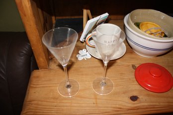 Grey Goose Etched Long-Stem Martini Glasses