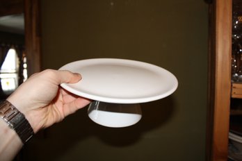 Vintage White Porcelain Pedestal Cake Stand
