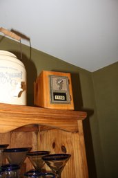 Vintage Lock Box Door In Wooden Frame