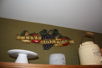 Rustic Metal Wall Art Fruit Arrangement Live Love Laugh