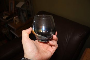 Vintage Smoke-Colored Stemless Cocktail Glass