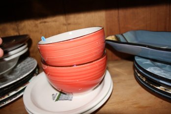 Royal Norfolk Orange And White Stoneware Bowl