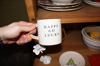 Happy Go Lucky Rainbow Handle Coffee Mug