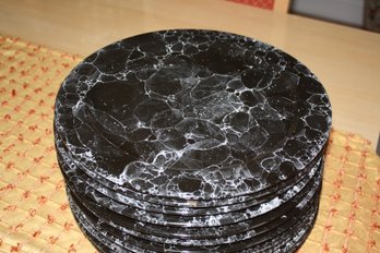 Waechtersbach Western Germany Black Marble Pattern Restaurant-Style Dinner Plates