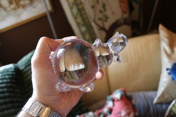 Clear Glass Hippopotamus Figurine