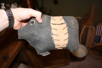 Primitive Folk Art Stuffed Hog  Handmade Rustic