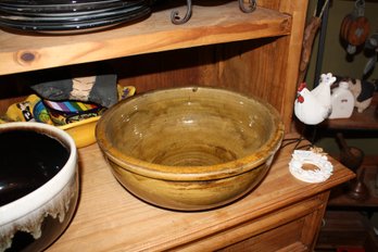 Vintage Rustic Stoneware Mixing/Serving Bowl  Handcrafted Ceramic