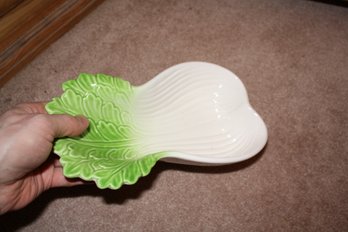 Vintage Ceramic Bok Choy-Shaped Serving Dish