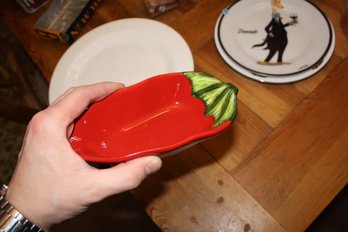 Pier 1 Imports Hand-Painted Chili Pepper Ironstone Serving Platter