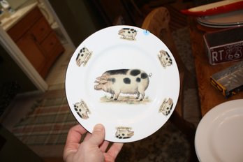 Royal Staffordshire Royale Garden & Formalities Barnyard Collection Pig Collector Plates