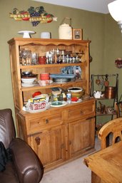 Rustic Solid Pine Hutch & Buffet Cabinet