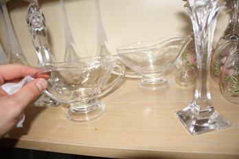 Footed Glass Gravy Boat With Handle