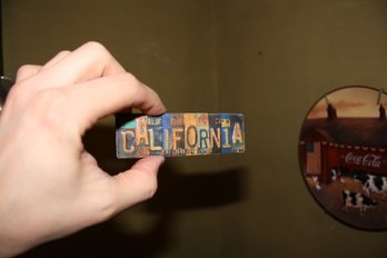 California License Plate Fragment Decorative Magnet