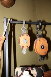 Antique Boston & Lockport Block And Tackle Pulleys