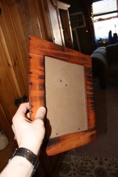 Rustic Wooden Picture Frame With Rotatable Locking Tabs