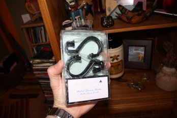 Geneva Home Fashion Mia Matte Black Shower Curtain Hooks Set