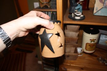 Ceramic Crackle-Glaze Tea Light Candle Holder