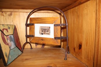 Rustic Southwestern Wood & Iron Hanging Picture Frame