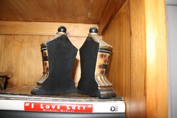 Black And Gold Wooden Lantern-Style Bookends