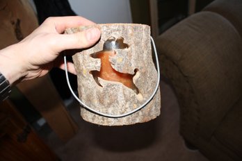 Rustic Tree Branch Tea Light Candle Holder