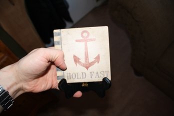 Nautical Anchor HOLD FAST Decorative Coaster