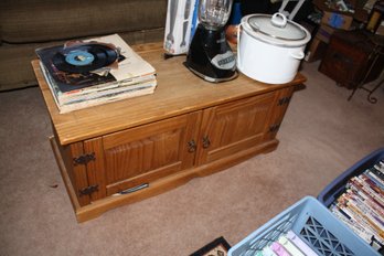 Wood Coffee Table With Cabinet Storage