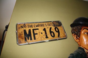 Vintage 1956 New York License Plate  Empire State MF 169