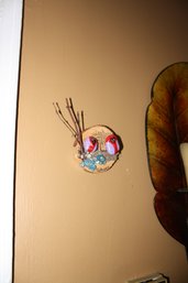 Handmade Pebble Art Wall Decor  Birds On Wood Slice