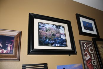 Framed River Landscape Artwork  Signed Dotti 07