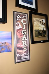 Rustic Cuban Cigars Smoked Here Metal Sign With Cigar Illustration