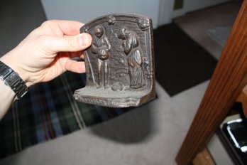 Antique Cast Iron 'The Angelus' Bookend