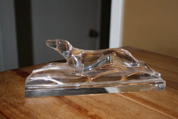 Vintage Baccarat France Crystal Greyhound Figurine