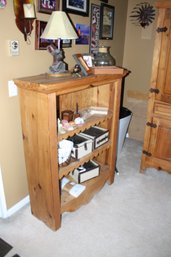 Rustic Wooden Bookshelf With Fixed Shelves, Light Rye Finish