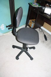 Black Armless Fabric Swivel Task Chair, Office / Home Use