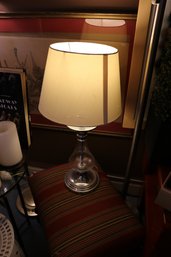 Modern Clear Glass Teardrop Table Lamp With Chrome Accents