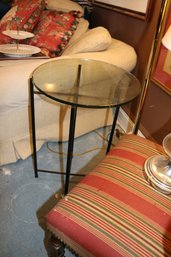 White Iron Round Side Table