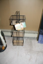 3-Tier Black Metal Market Basket Rack