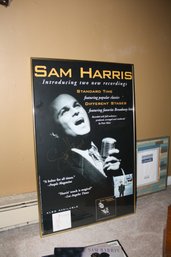 SIGNED Framed Promotional Poster For Sam Harris Albums 'Standard Time' & 'Different Stages'