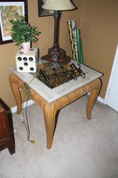 Side Table With Glass Insert