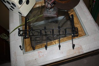 Black Metal Over-the-Door Hook Organizer Rack