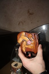 Handcrafted Wooden Mushroom Intarsia Puzzle Box With Secret Compartment