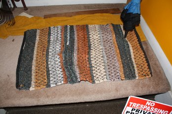 Striped Chindi Woven Mat