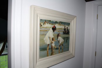 Edward Henry Potthast Children Playing At The Seashore Framed Impressionist Art Print