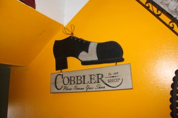 Vintage-Style Cobbler Shop Sign  Established 1869, Please Remove Your Shoes
