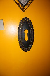 Stamped Brass Vertical Oval Keyhole Cover Escutcheon